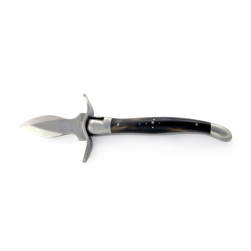 Laguiole Oyster Knife Dark Horn Tip, Prestige Collection - Zouf.biz