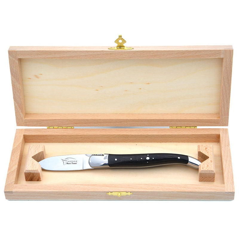 Laguiole Oyster Knife Ebony Wood, Prestige Collection - Zouf.biz