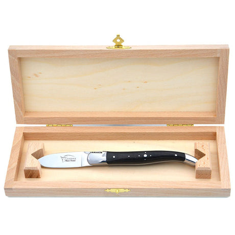 Laguiole Oyster Knife Ebony Wood, Prestige Collection - Zouf.biz