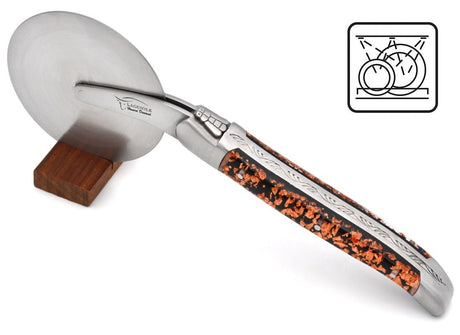 Laguiole Pizza Wheel Copper Leaf Inclusion Handle, Prestige Collection