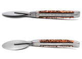 Laguiole Pizza Wheel Copper Leaf Inclusion Handle, Prestige Collection