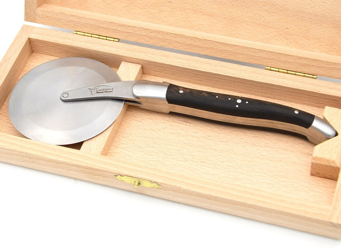 Laguiole Pizza Wheel Ebony Wood Handle, Prestige Collection