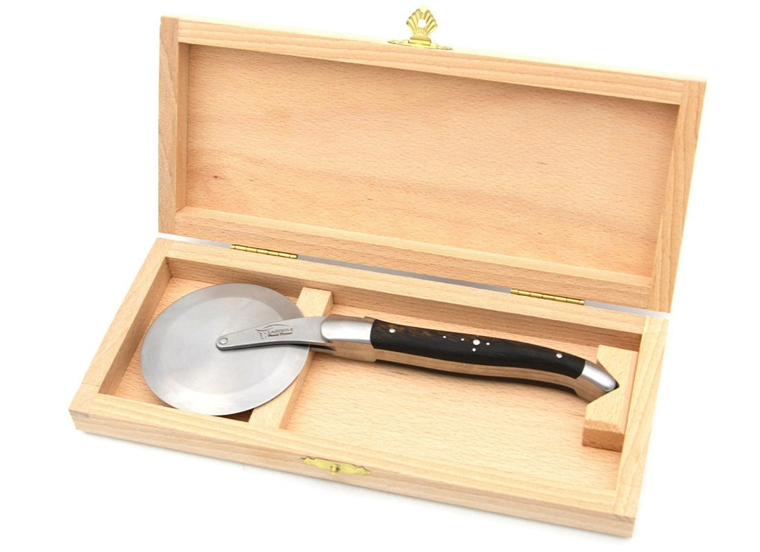 Laguiole Pizza Wheel Ebony Wood Handle, Prestige Collection