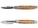 Laguiole Pizza Wheel Olive Wood Handle, Prestige Collection