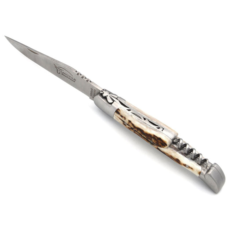 Laguiole Deer Antler 2 Piece Pocket Knife - 12cm, Prestige Collection - Zouf.biz