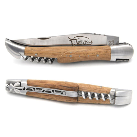 Laguiole Barrel Oak 2 Piece Pocket Knife - 12cm, Prestige Collection - Zouf.biz