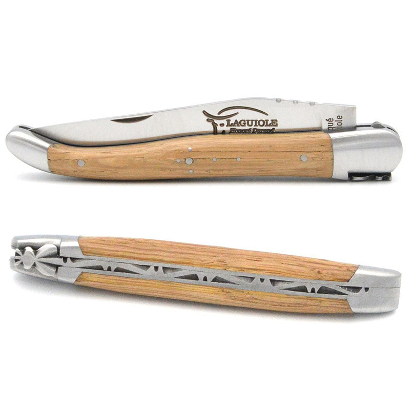 Laguiole Barrel Oak Pocket Knife - 12cm, Prestige Collection - Zouf.biz