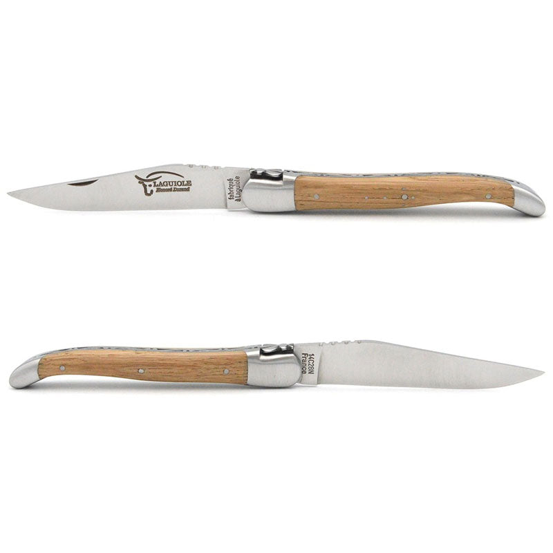 Laguiole Barrel Oak Pocket Knife - 12cm, Prestige Collection - Zouf.biz