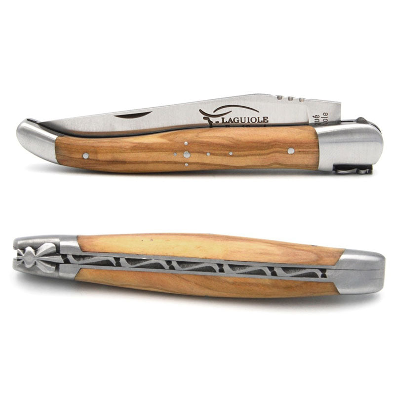 Laguiole Olive Wood Pocket Knife - 12cm, Prestige Collection - Zouf.biz