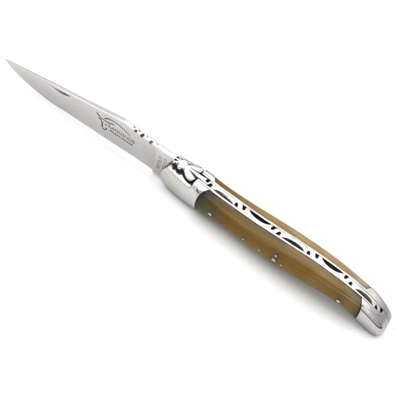 Laguiole Pale Horn Tip Pocket Knife - 12cm, Prestige Collection - Zouf.biz