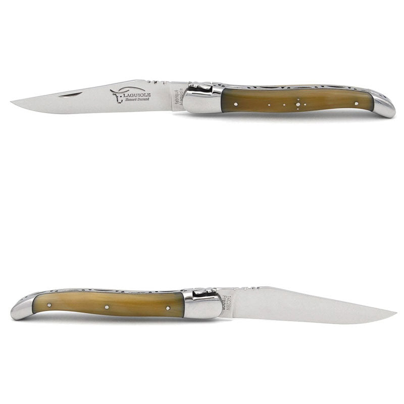 Laguiole Pale Horn Tip Pocket Knife - 12cm, Prestige Collection - Zouf.biz