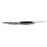 Laguiole Damascus Steel Blade, Horn Tip Handle, 3 Piece Pocket Knife - 12cm - Zouf.biz