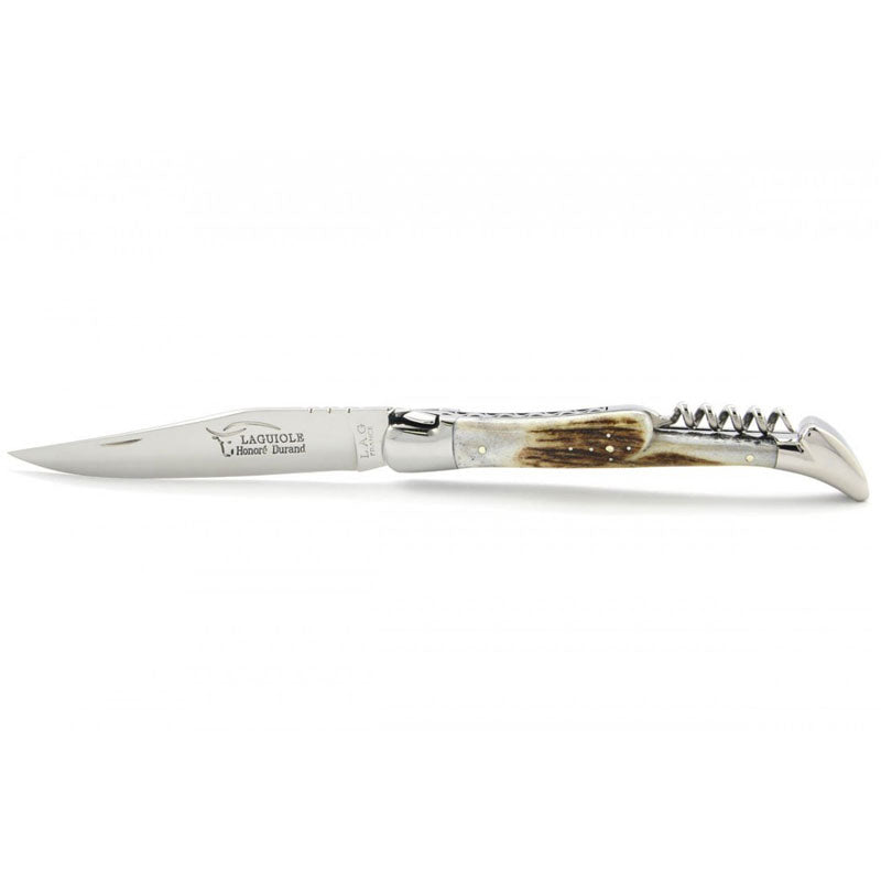 Laguiole Deer Antler 2 Piece Pocket Knife - 13cm, Prestige Collection - Zouf.biz