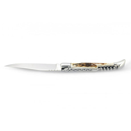 Laguiole Deer Antler 2 Piece Pocket Knife - 13cm, Prestige Collection - Zouf.biz