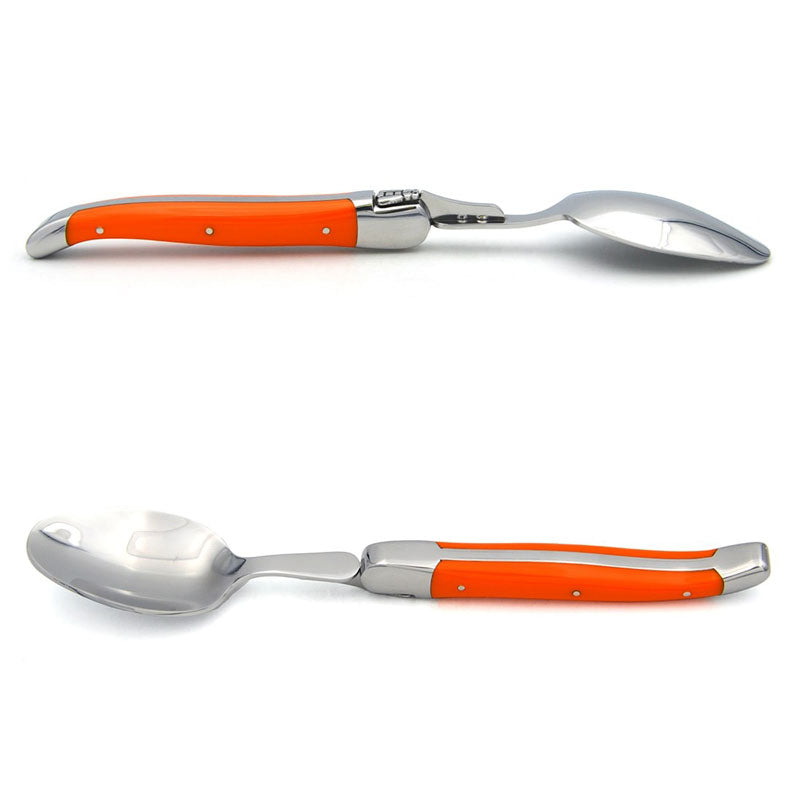 Laguiole Table Spoons, Orange Corian