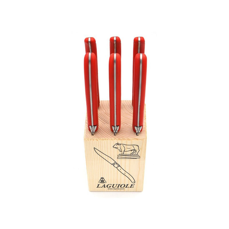 Laguiole Steak Knives, Red Acrylic POM