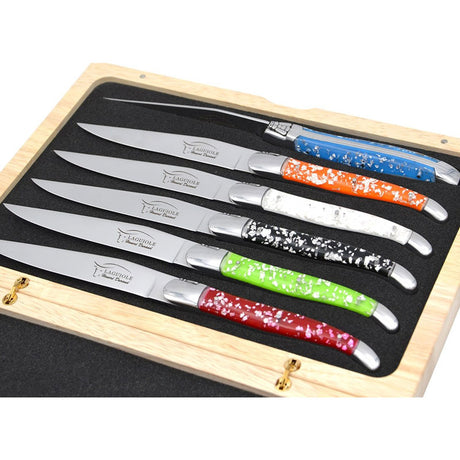 Laguiole Steak Knives, Mix with Silver Foil - Zouf.biz