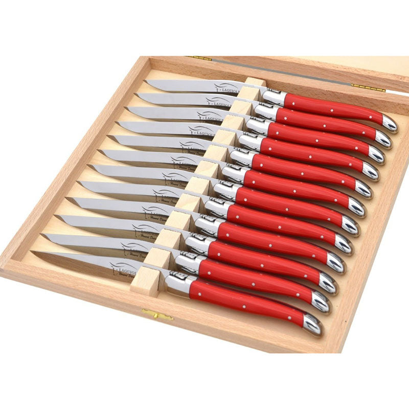 Laguiole Steak Knives, Red Corian