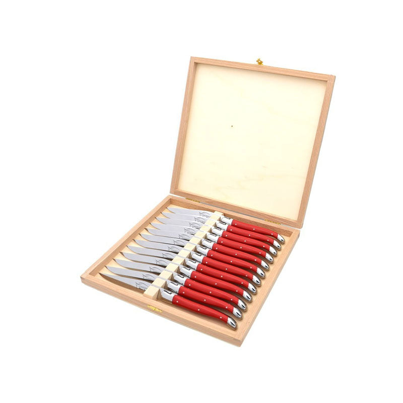 Laguiole Steak Knives, Red Corian