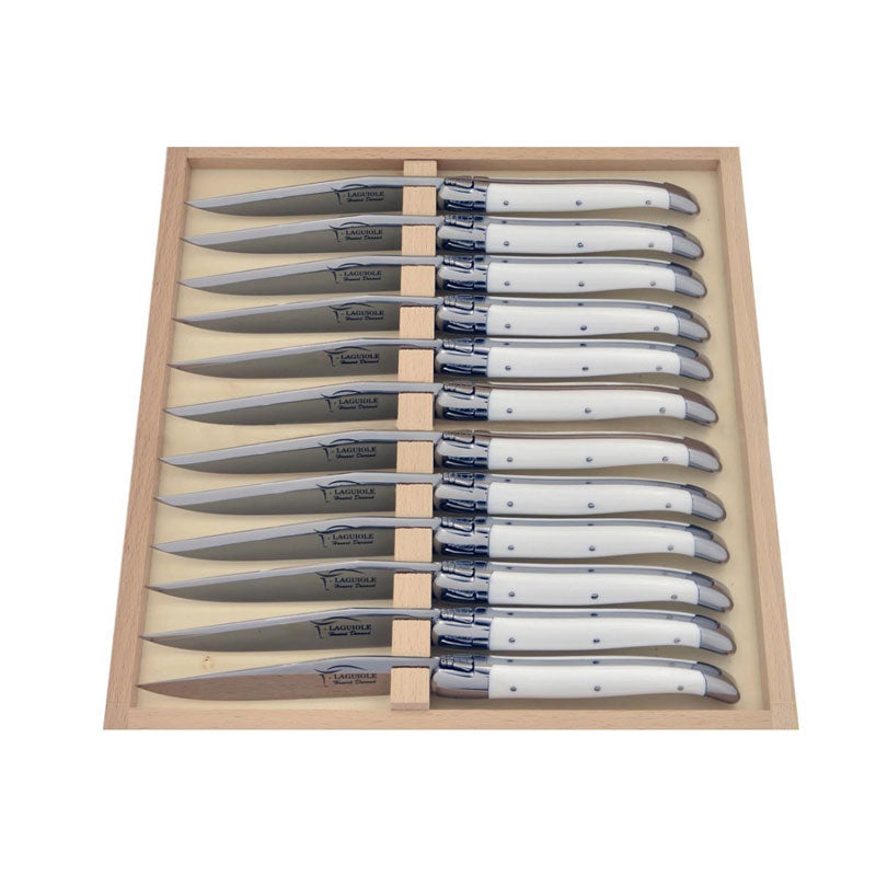 Laguiole Steak Knives, White Corian