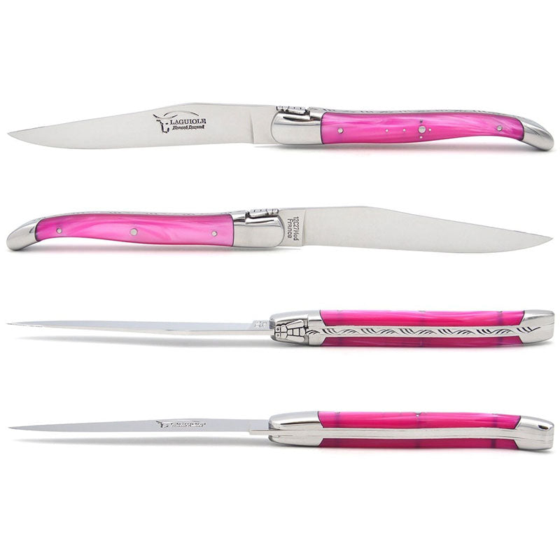 Laguiole Steak Knives, Mix Pearly Acrylic