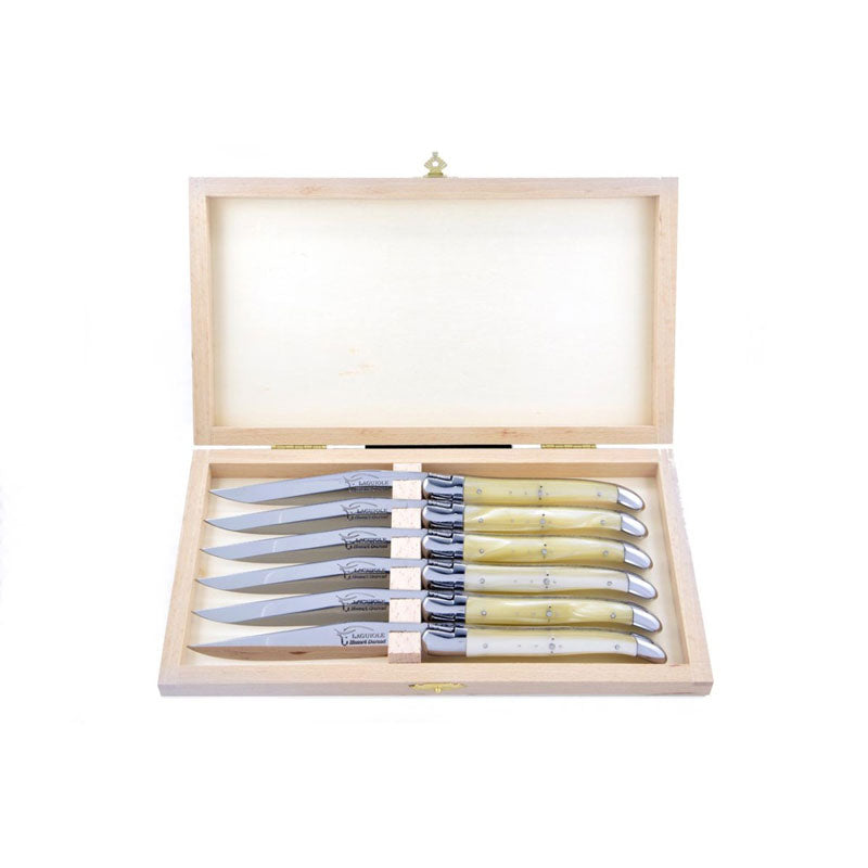 Laguiole Steak Knives, Sand Acrylic