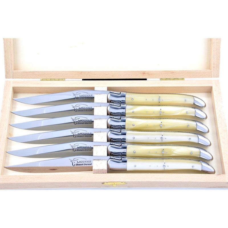 Laguiole Steak Knives, Sand Acrylic