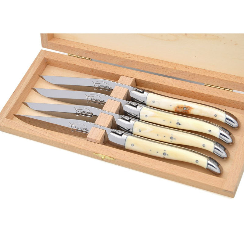 Laguiole Steak Knives Warthog Tooth, Prestige Collection