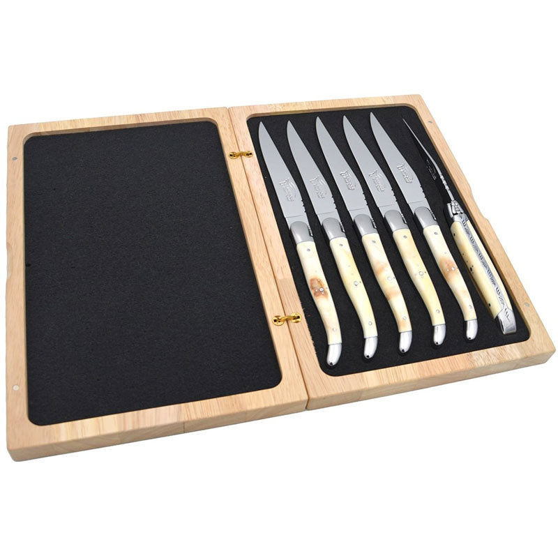 Laguiole Steak Knives Warthog Tooth, Prestige Collection