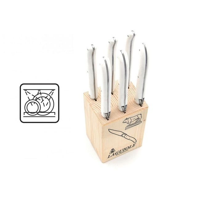 Laguiole Steak Knives, White Acrylic POM