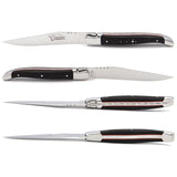 Laguiole Steak Knives Ebony Wood with Red Spacer, Prestige Collection