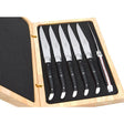 Laguiole Steak Knives Ebony Wood with Red Spacer, Prestige Collection