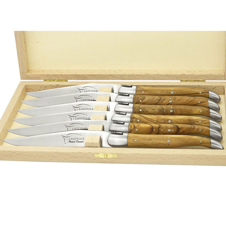 Laguiole Steak Knives, Olive Wood - Zouf.biz