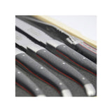 Laguiole Steak Knives, Carbon and Red Vulcanized Fiber, Prestige Collection