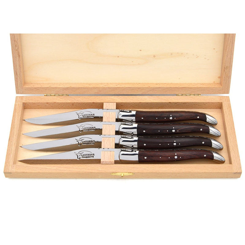 Laguiole Steak Knives Purplewood, Prestige Collection