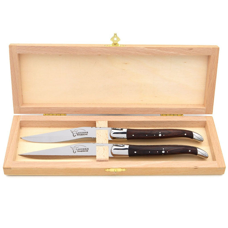 Laguiole Steak Knives Purplewood, Prestige Collection
