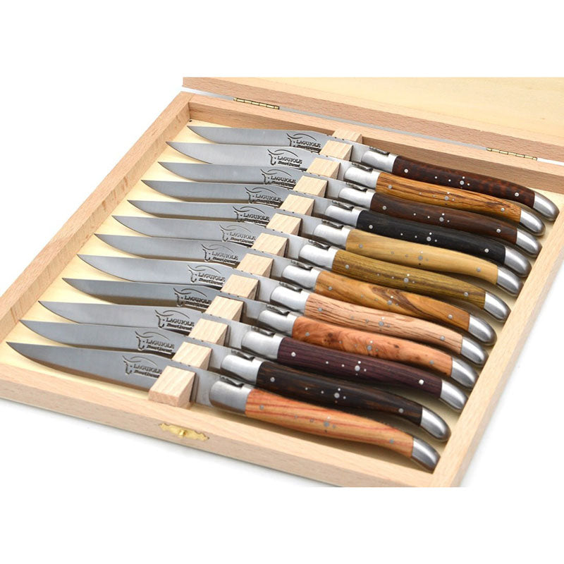 Laguiole Steak Knives Mix Wood, Prestige Collection