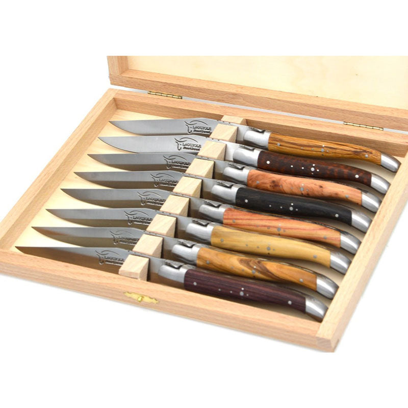 Laguiole Steak Knives Mix Wood, Prestige Collection