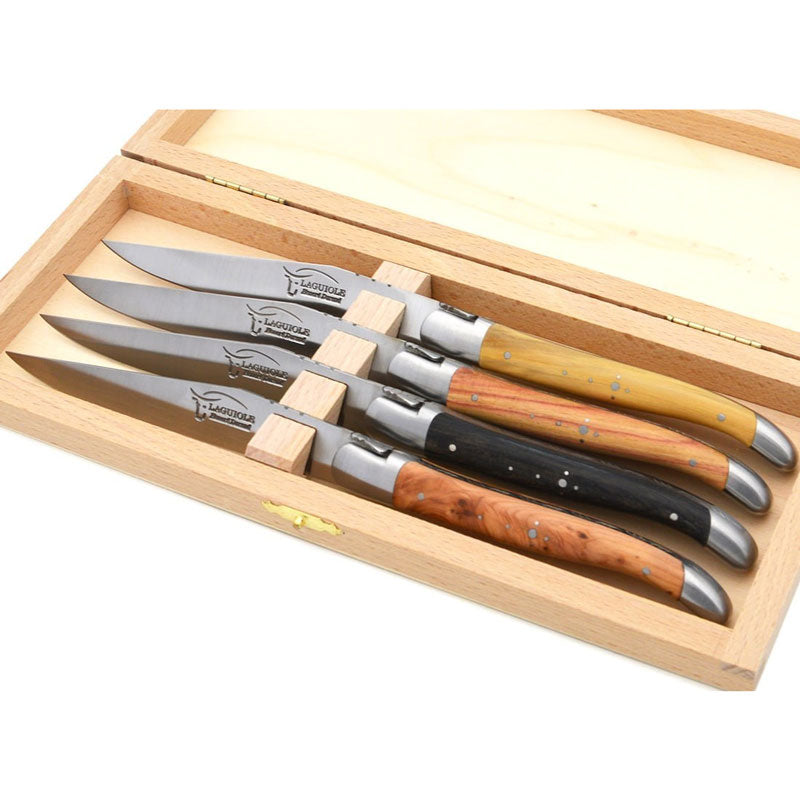 Laguiole Steak Knives Mix Wood, Prestige Collection