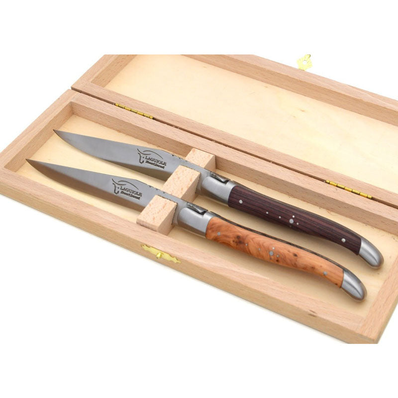 Laguiole Steak Knives Mix Wood, Prestige Collection