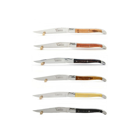 Laguiole Steak Knives Mix Wood, Prestige Collection - Zouf.biz