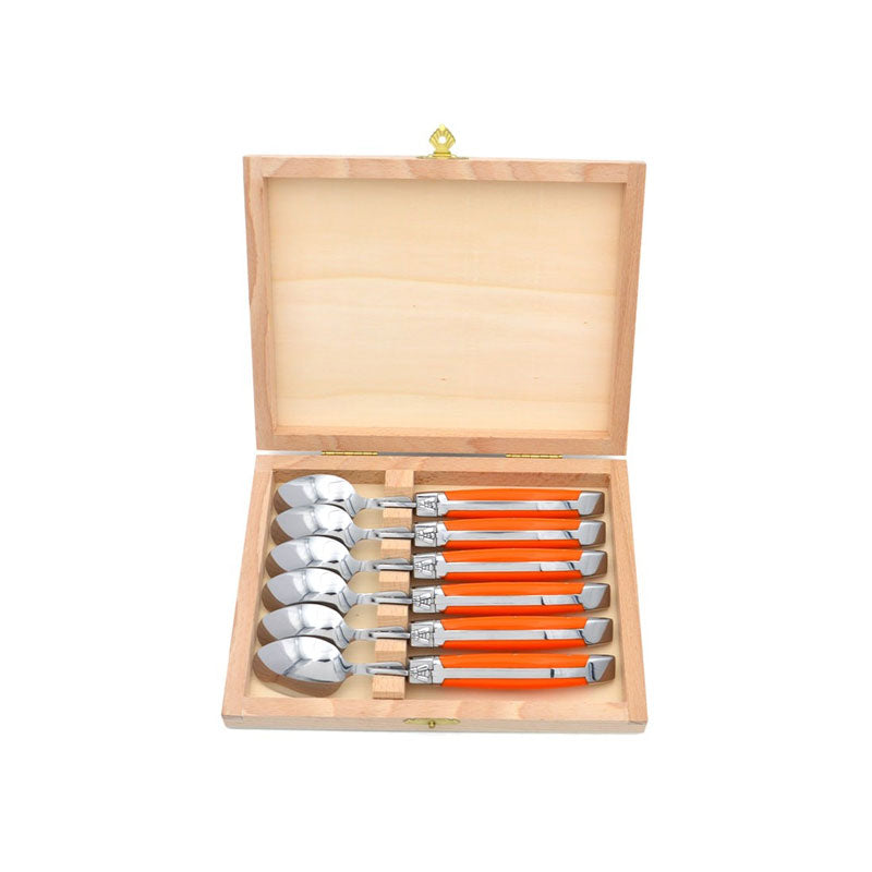Laguiole Teaspoons, Orange Corian