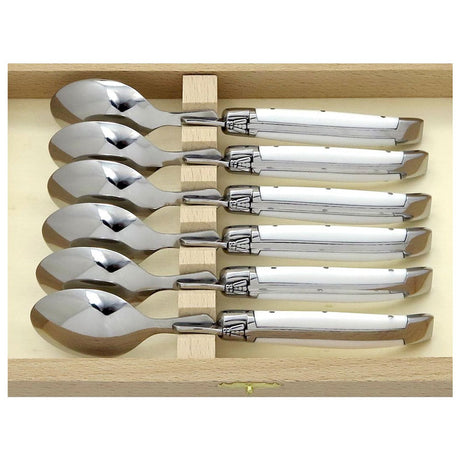 Laguiole Teaspoons, White Corian - Zouf.biz