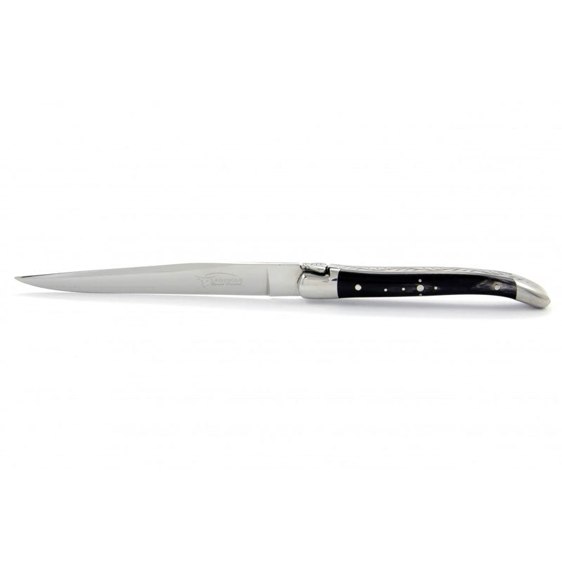 Laguiole Letter Opener - Cut Paper Knife Dark Horn Tip, Prestige Collection - Zouf.biz