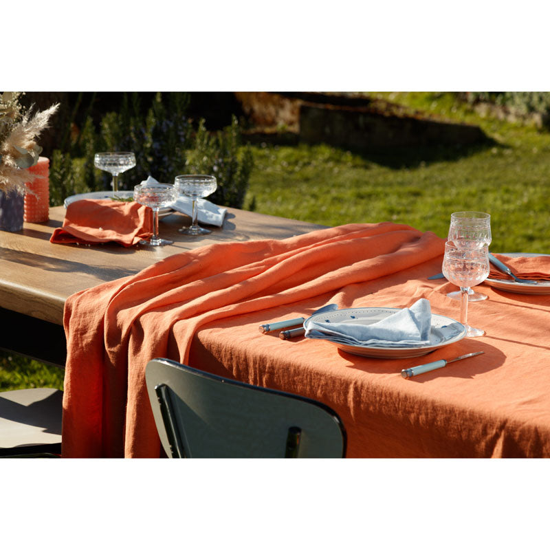Pure Washed Linen Napkins, Set of 4, Apricot