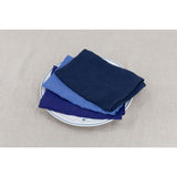 Pure Washed Linen Napkins, Set of 4, Blue Flower