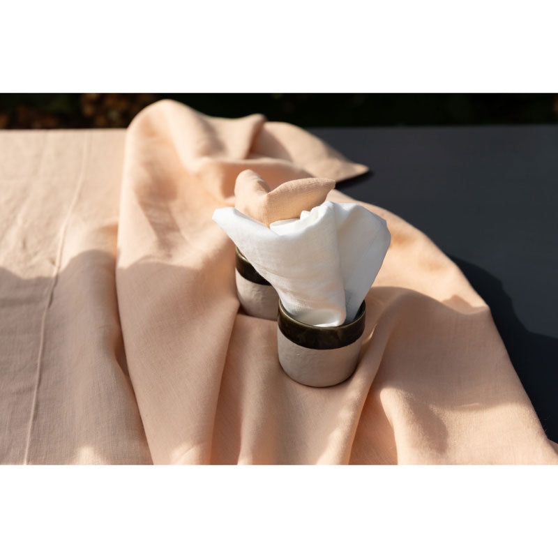 Pure Washed Linen Napkins, Set of 4, Chalk White