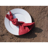 Pure Washed Linen Napkins, Set of 4, Fig Red