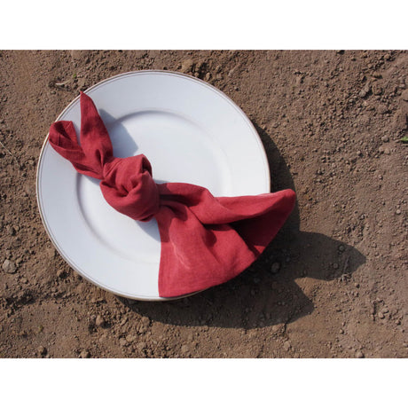 Pure Washed Linen Napkins, Set of 4, Fig Red