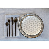 Pure Washed Linen Napkins, Set of 4, Flint Grey Stripe